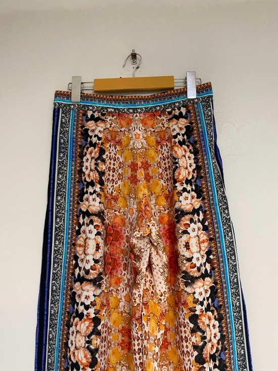 Ranna Gill Floral Printed Wide-Leg Pants Size 0 Boho Palazzo Trousers - Picture 10 of 10